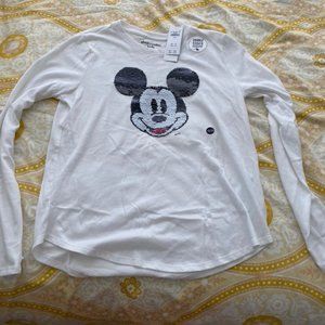 Abercrombie & Fitch kids sequin Mickey Mouse LS